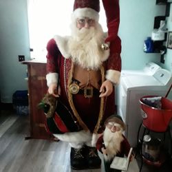 Very old 10 ft santa and elf