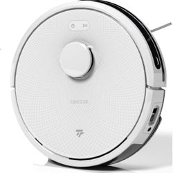 White TECBOT 2-in-1 Robot Vacuum Cleaner with LIDAR Navigation, Precision Mapping,4000 Pa Suction 150 Mins Run Time,Self-Charging Robotic Vacuum