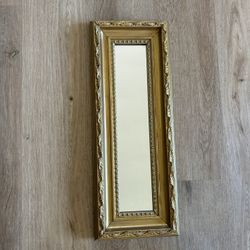Vintage Gold Framed Mirror | Ornate Rectangular Wall or Vanity Mirror