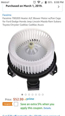 Heater ac blower motor