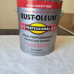 Gallon Container Of Rust-Oleum Gloss Red Professional Quality Paint.