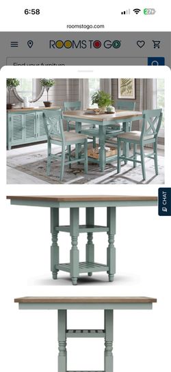 Spring Cottage Dining Room with 4 chairs in excellent condition from Rooms To Go