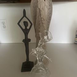 2 Ballerina Statues And 1 Angel