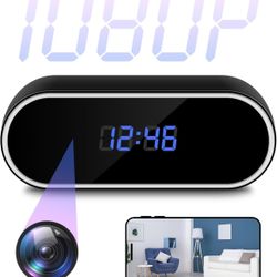 WiFi Hidden Camera Clock HD 1080P Spy Cameras Wireless Indoor Security Surveillance Camera Small Nanny Cam with Motion Detection, Remote Viewing for H