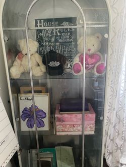 White (Silver inside) Display Cabinet