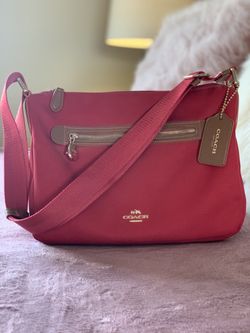 Coach Canvas Crossbody Red