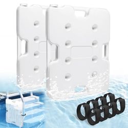 2PCS 22.5" x 18" Extra Large Swimming Pool Ladder Weights, HDPE Swimming Pool Step Weights Holds 90lbs, Pool Weights for Ladders for Easy Step System,