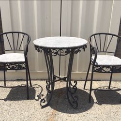 Faux Marble Round Bistro Table - Used 