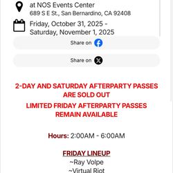 (1) Friday Escape Afterparty Pass
