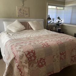 California King Wooden Bed Frame And Mattress Box Spring Set