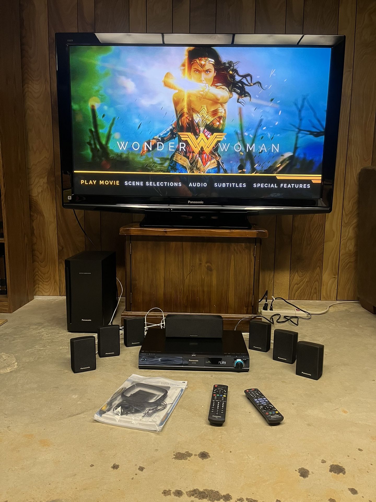 Panasonic 58” 1080p Plasma HDTV with Wall Mount and Panasonic 7.1 Blu-ray Home Theater System