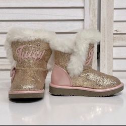 Juicy Couture Lil Windsor Rose Gold Glittery Boots Toddler 7M