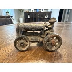 Antique 3.5” Cast Iron Tractor Toy