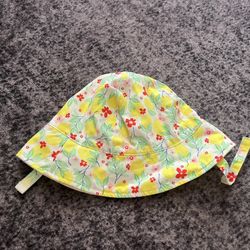 Floral Lemon Print Baby Sun Hat One Size New