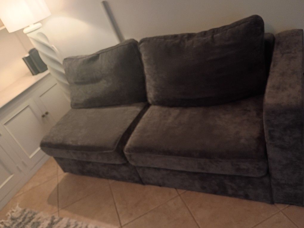 2 Love Sac Couches Dark Blue Gray Good Condition