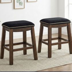 Luxury Solid Wood Counter Stools - Set of 2