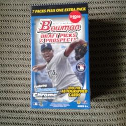 Unopened 2011 Bowman Draft Picks And Prospects Box , Includes 2 Bowman Chrome Cards Per Pack. Rookie Cards Of Mike Trout, Bryce Harper.