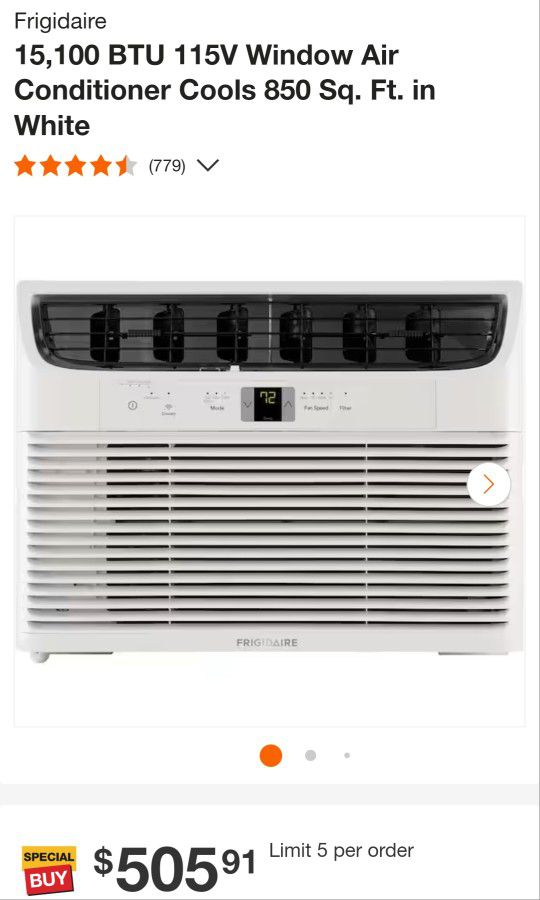 🆕️Frigidaire

15,100 BTU 115V Window Air Conditioner Cools 850 Sq. Ft. in White

