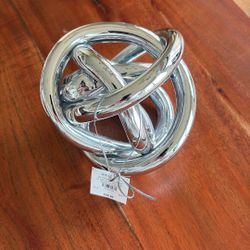 West Elm: Glass Knot Medium Silver Decorative 