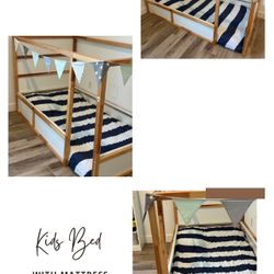 Kid Montessori Bed With Mattress