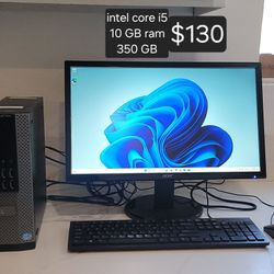 Windows 11 pro Dell desktop computer. Intel core i5. 10 GB ram. Delivery Available Se Habla Español