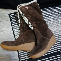 Vintage Michael Kors Brown Wedge Heel Boots Size 9 1/2