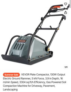 Plate Compactor, 130W Output Electric