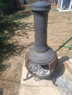 Cast Iron Chiminea Outdoor Fire Pit