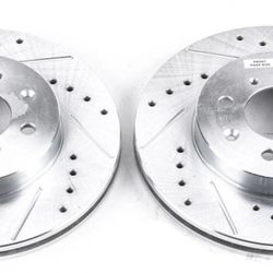 2005-08 Acura Rl Rear CROSSDRILLED&SLOTTED  ROTORS & CERAMIC PADS
