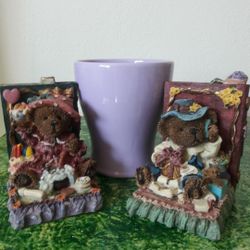 Designer Bookends With Vase