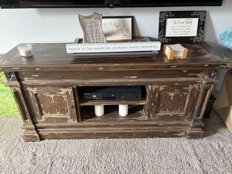 Rustic Distressed Wood TV Stand Media Console