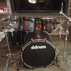 Ddrum 4 Piece Hybrid Acoustic/ Electric Drum Set W/ Boom Cymbal Stands  