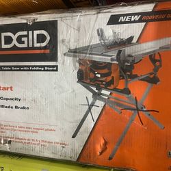Ridgid 15 Amp 10in. Table Saw with Folding Stand 