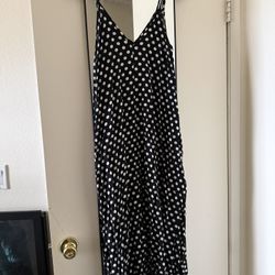 Women’s Black Polka Dot Maxi Dress- Size Small