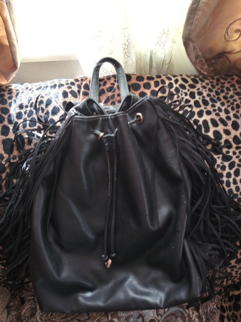 De Lux Fringe leather backpack