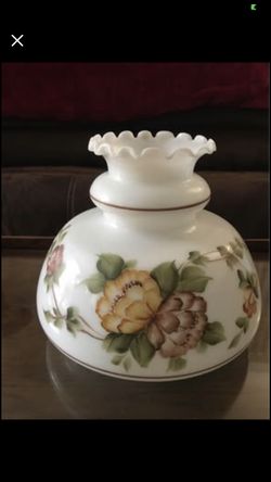 Reduced! Large Hand Painted Glass Lamp Shade