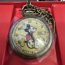 Parks Mickey 30's Collection Stainless Steel Ingersoll Pocket Watch New In Box 