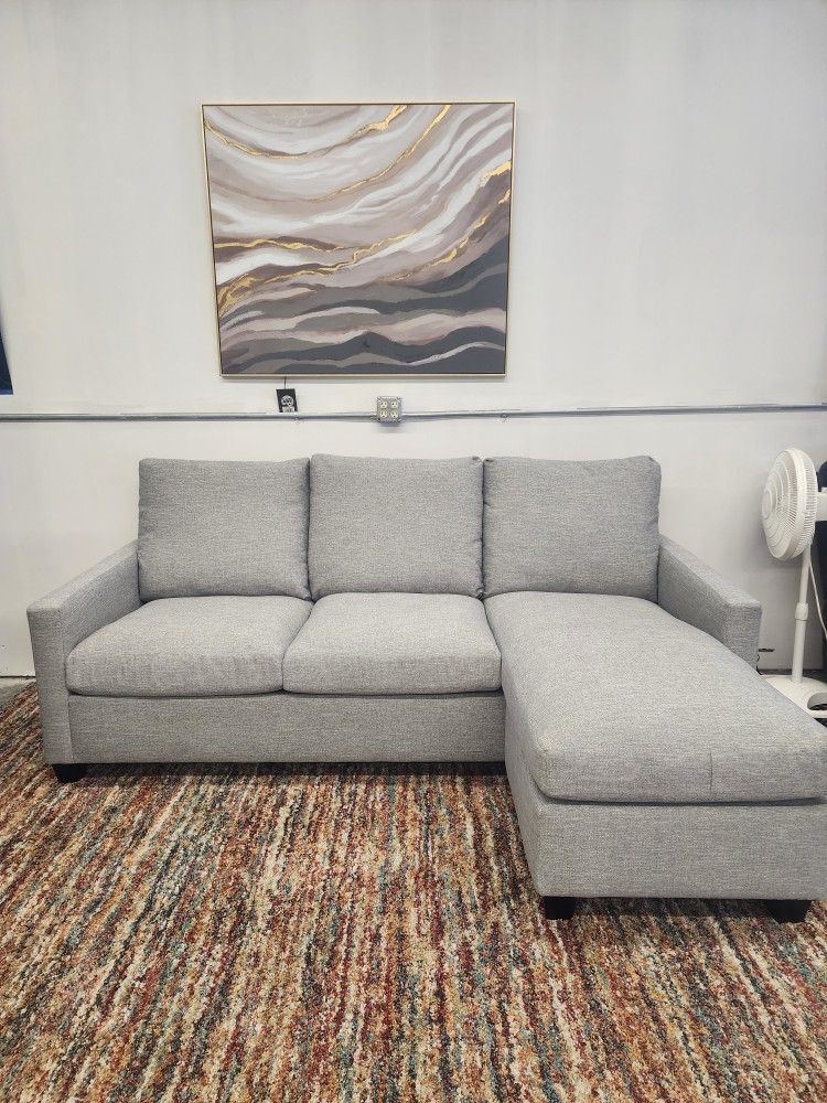 Want Quality? Brand New Byers Market Heather Grey Chaise Sofa (Tax included)