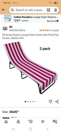 Stripped Beach Lawn Chair Towel