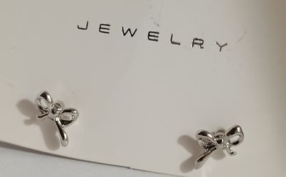 Silver Bow Earrings