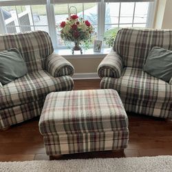 Sofa, Chairs & Ottoman