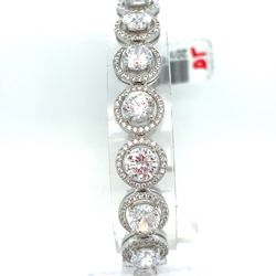 925 Sterling Silver CZ 7” Bracelet 23.80g 201600/8