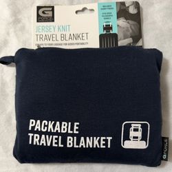 NWT G Force Jersey Knit Travel Blanket - Packable Portable Soft Light Weight - Comes in zippered pouch with a strap that fits over 6” suitcase handle 