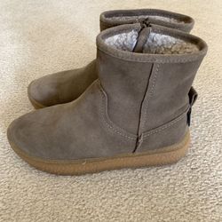 Zara Girl’s Suede Boots With Faux Fur Lining - Size 3.5