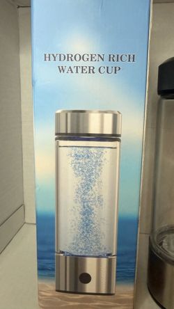Hydrogen Rich Water Cup Reusable Water Bottle Silver/Clear Screw-On Lid, 420ml