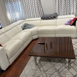 Contemporary 5-Piece Modular Leather Sofa – Power Reclining 