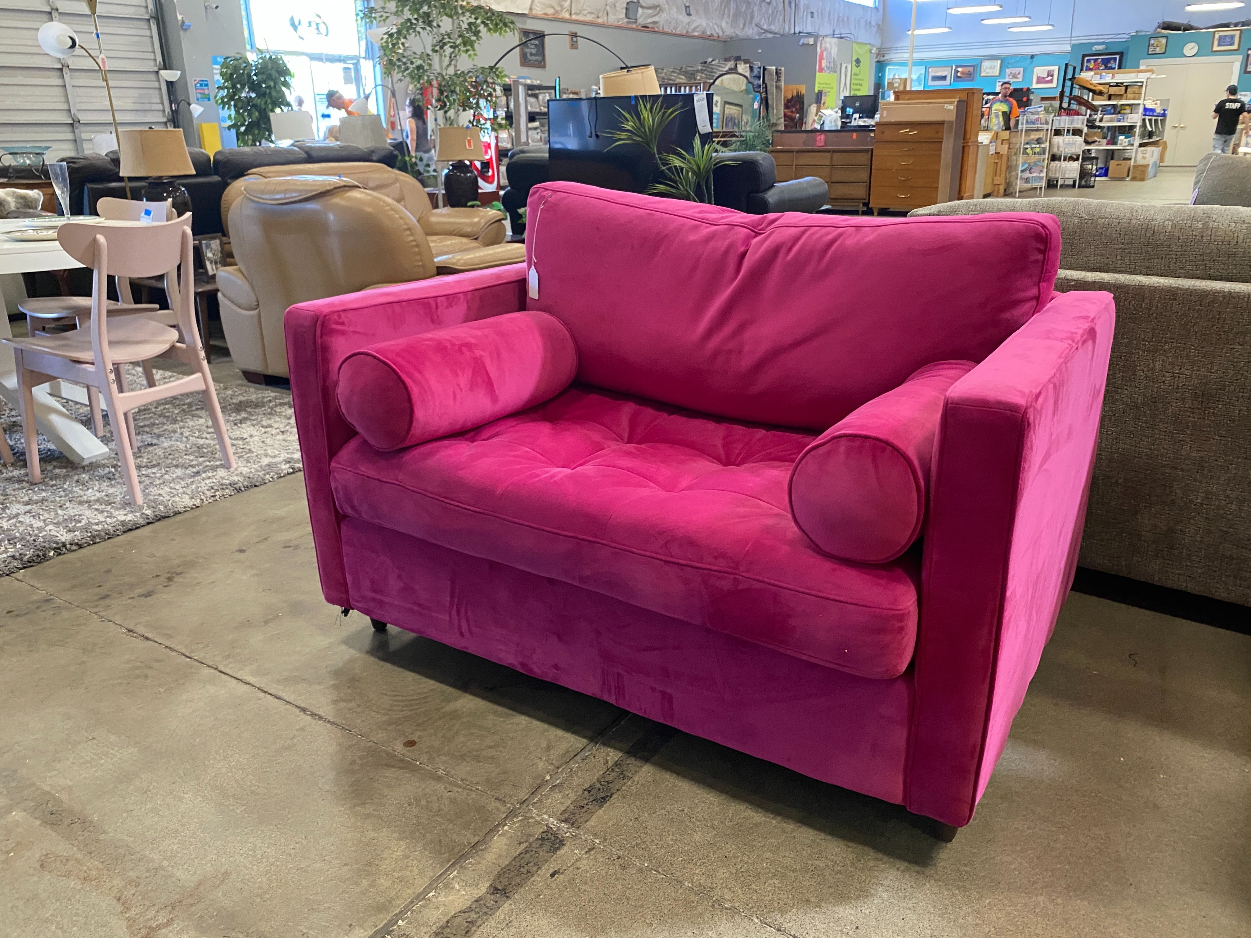 JOYBIRD Brair Fuchsia Loveseat Sleeper Sofa