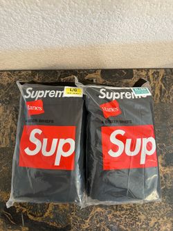 Supreme x Hanes (4 Pack) Black Boxer Briefs