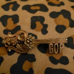 GOP Key Brooch 