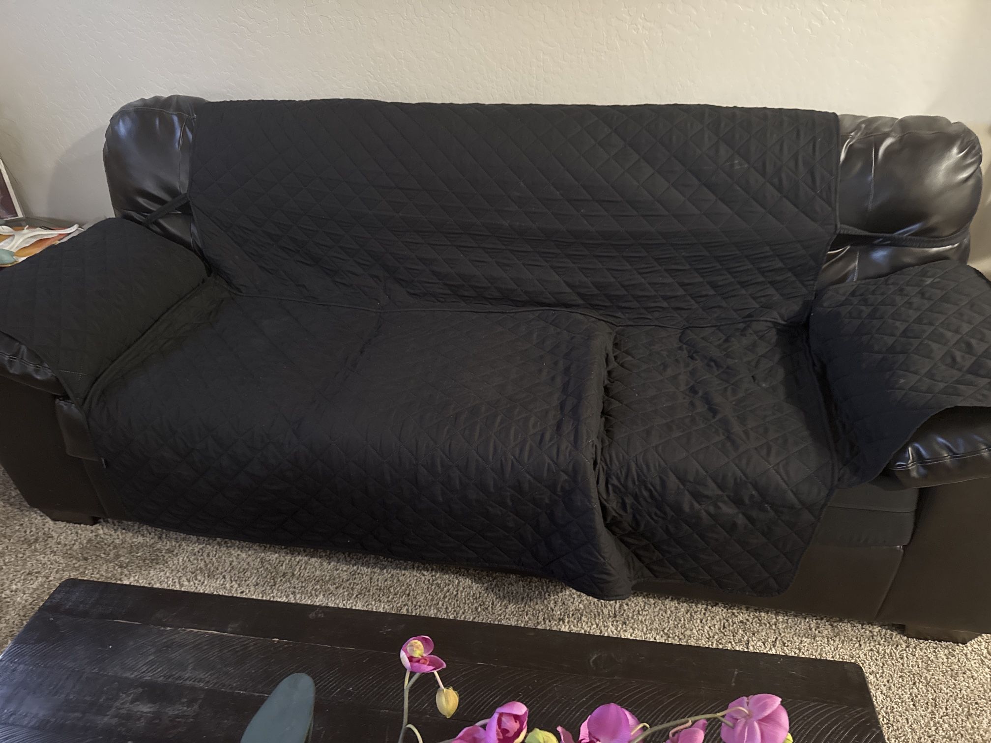 3-Seater Leather Sofa – Dark Brown